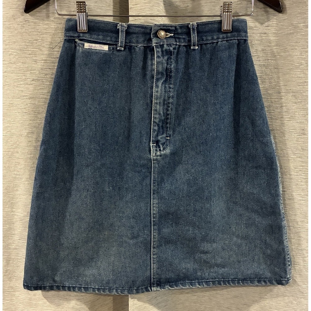 Vintage Wear Me Denim Skirt Embroidered Youth Size 14 Y2K